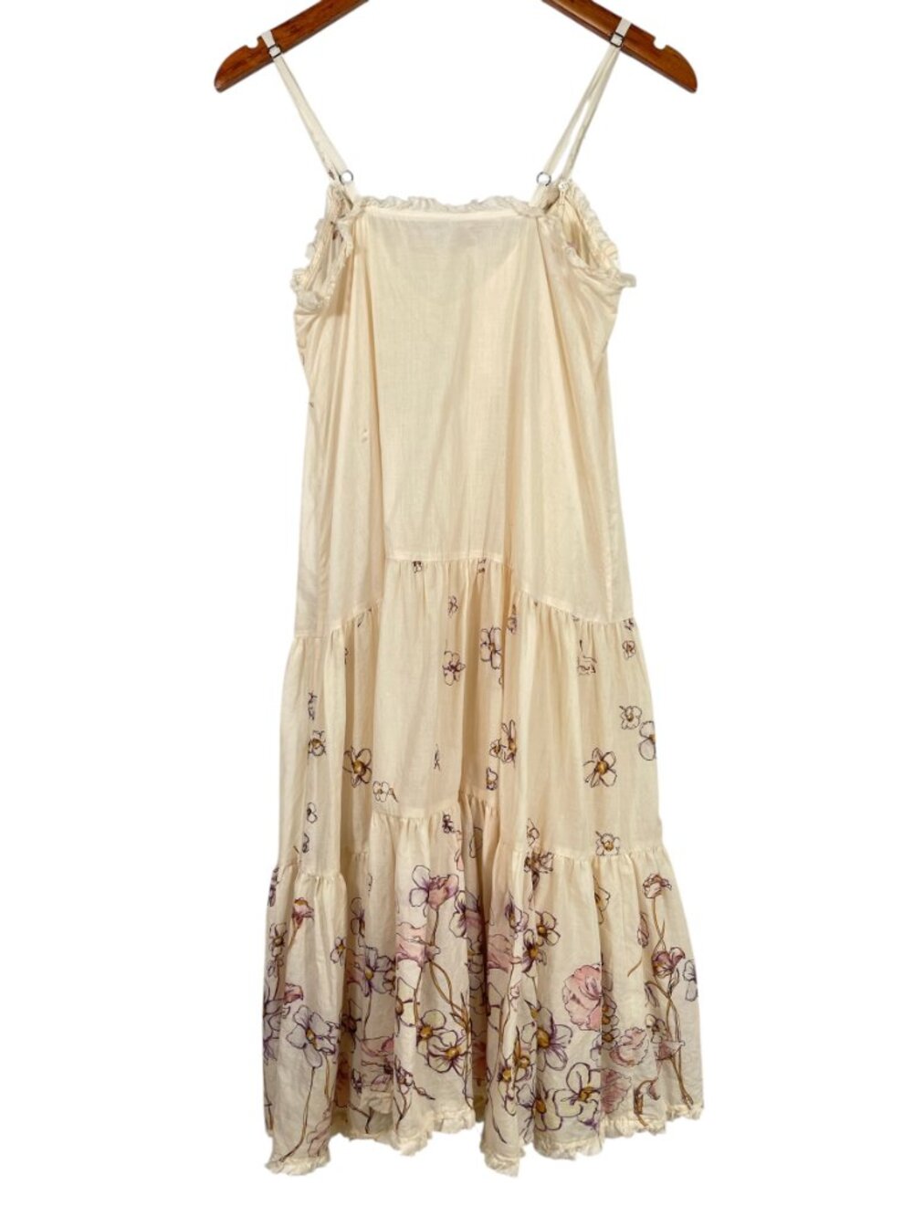 Rebecca Taylor 100% Cotton Floral Embroidered Tiered Midi Dress Ivory 4 - Picture 3 of 13